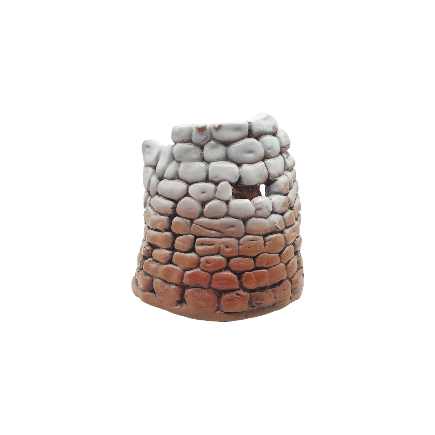 Presepe con nuraghe, smalto lucido, 15 cm - Artigianato Pasella