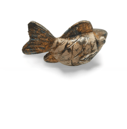 Scultura pesce ceramica raku, modello B - Artigianato Pasella