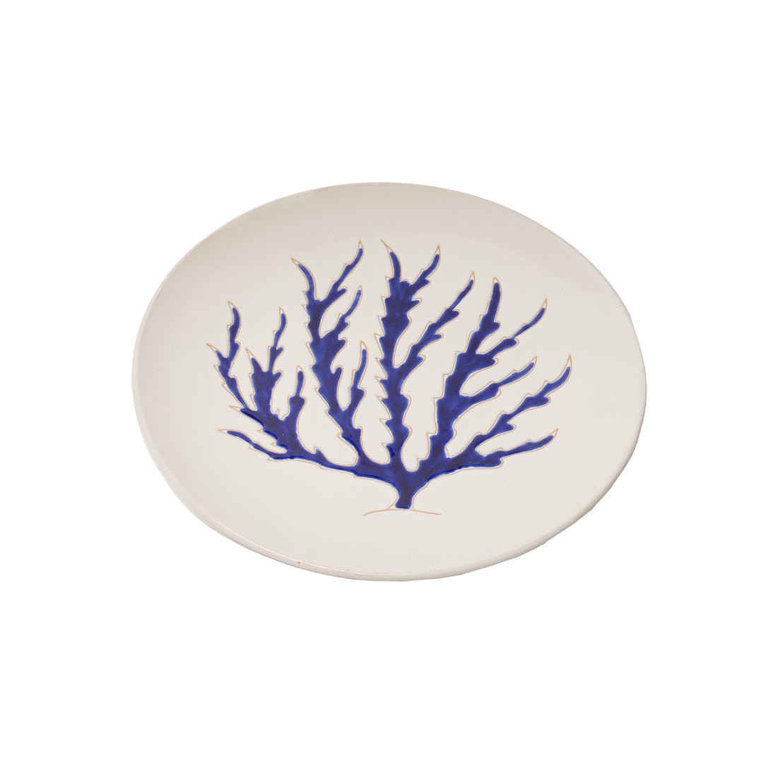 Set piatti con motivo corallo blu - Artigianato Pasella