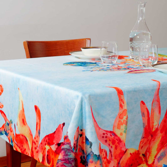 Tovaglia con decoro pesci - Artigianato Pasella